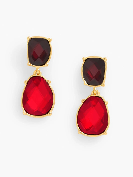 TALBOTS CHECKERED STONE DROP EARRINGS