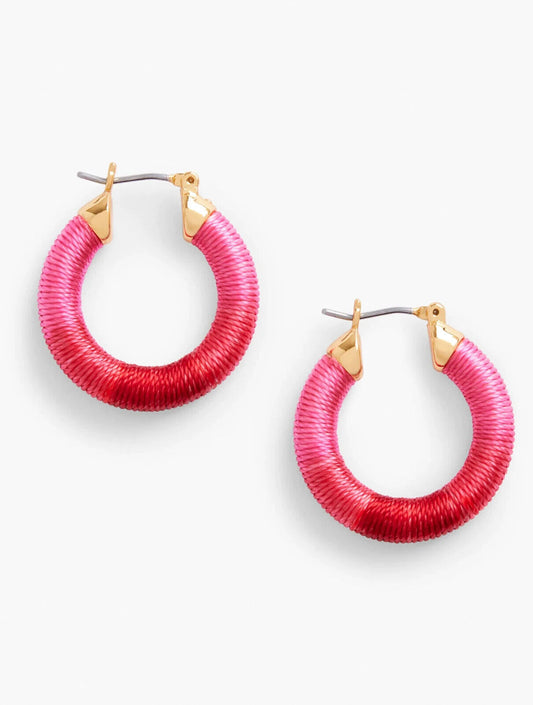 TALBOTS BRIGHT THREAD WRAP HOOP EARRINGS