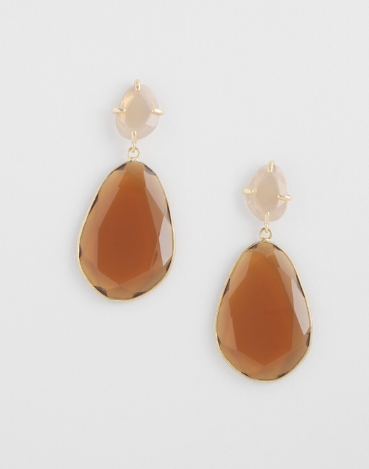 CHICO'S NEUTRALS GEM TEARDROP EARRINGS