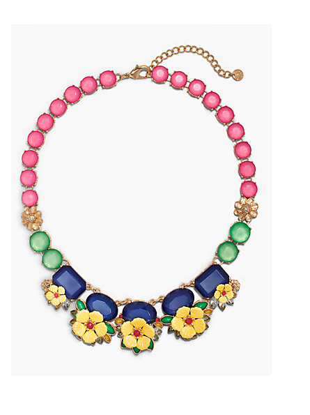 TALBOTS Layered Flowers & Stones Necklace