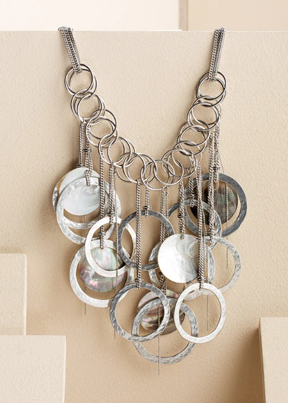 CHICO'S SHELL CHANDELIER NECKLACE