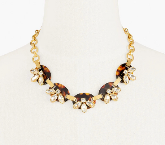 TALBOTS CRYSTAL TORTOISESHELL LINK NECKLACE