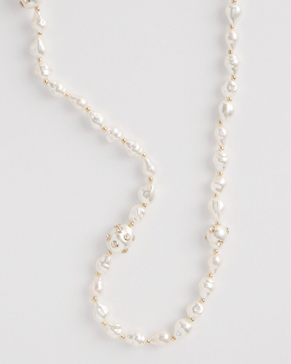 CHICO'S LONG FAUX PEARL NECKLACE