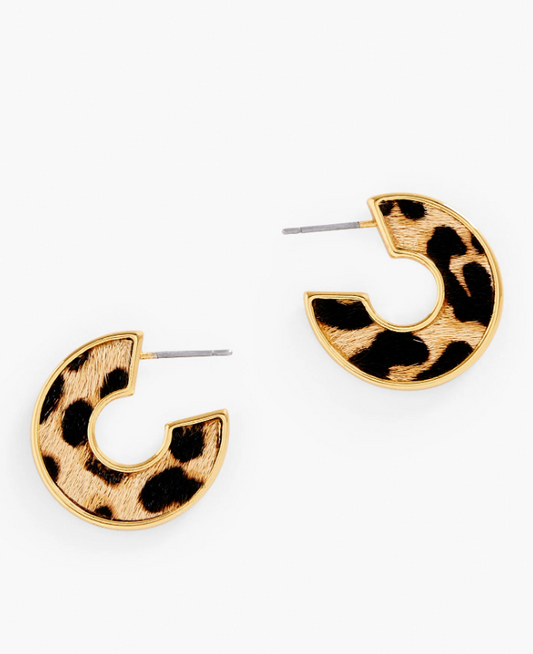 TALBOTS LEOPARD HOOP EARRINGS