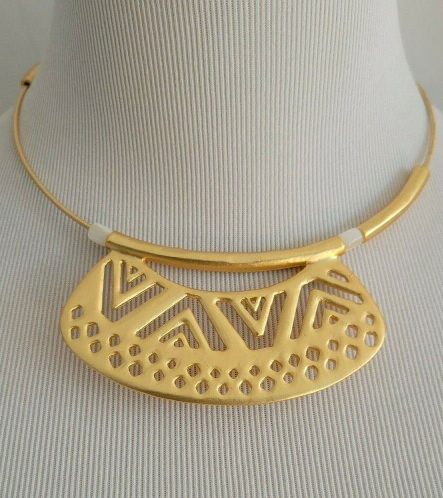 CHICO'S GOLDTONE BIB NECKLACE