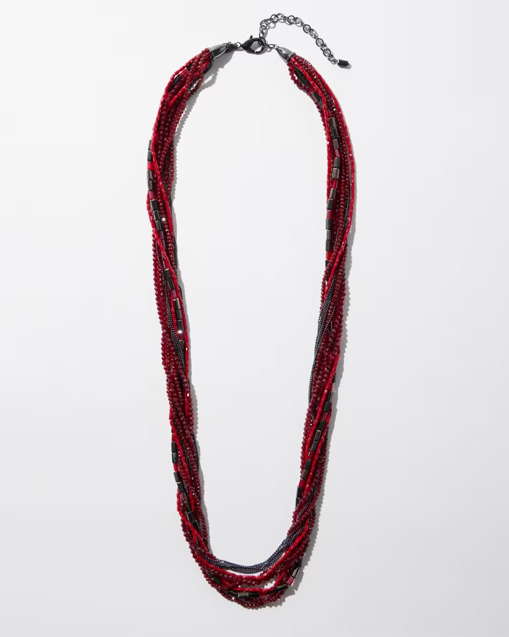 CHICO' S RED MULTISTRAND NECKLACE