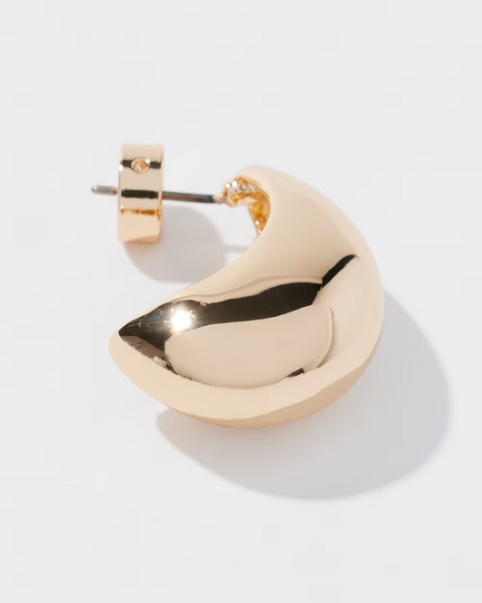 CHICO'S GOLD TONE HUGGIE HOOPS EARRINGS
