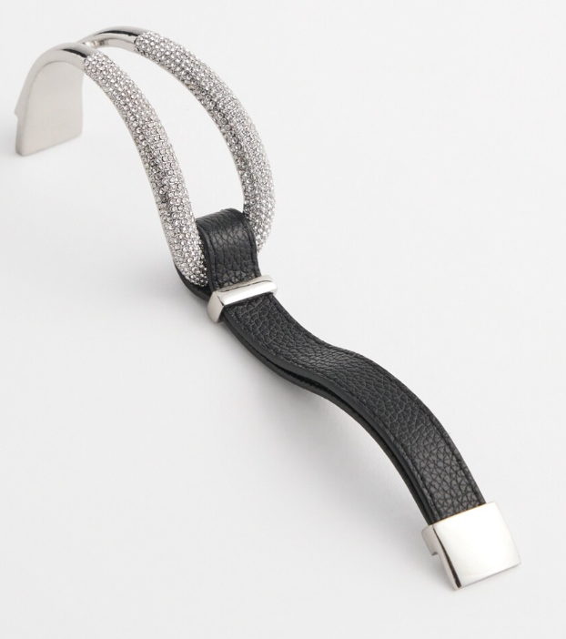 CHICO'S LEATHER PAVE MAGNETIC BRACELET