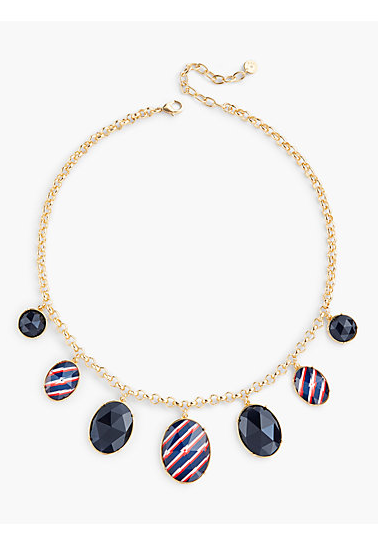 TALBOTS Stripes & Beads Necklace