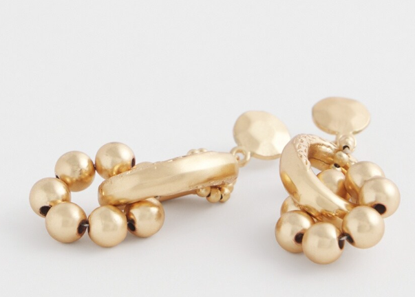 CHICO'S TIERED BEADED HOOPS EARRINGS
