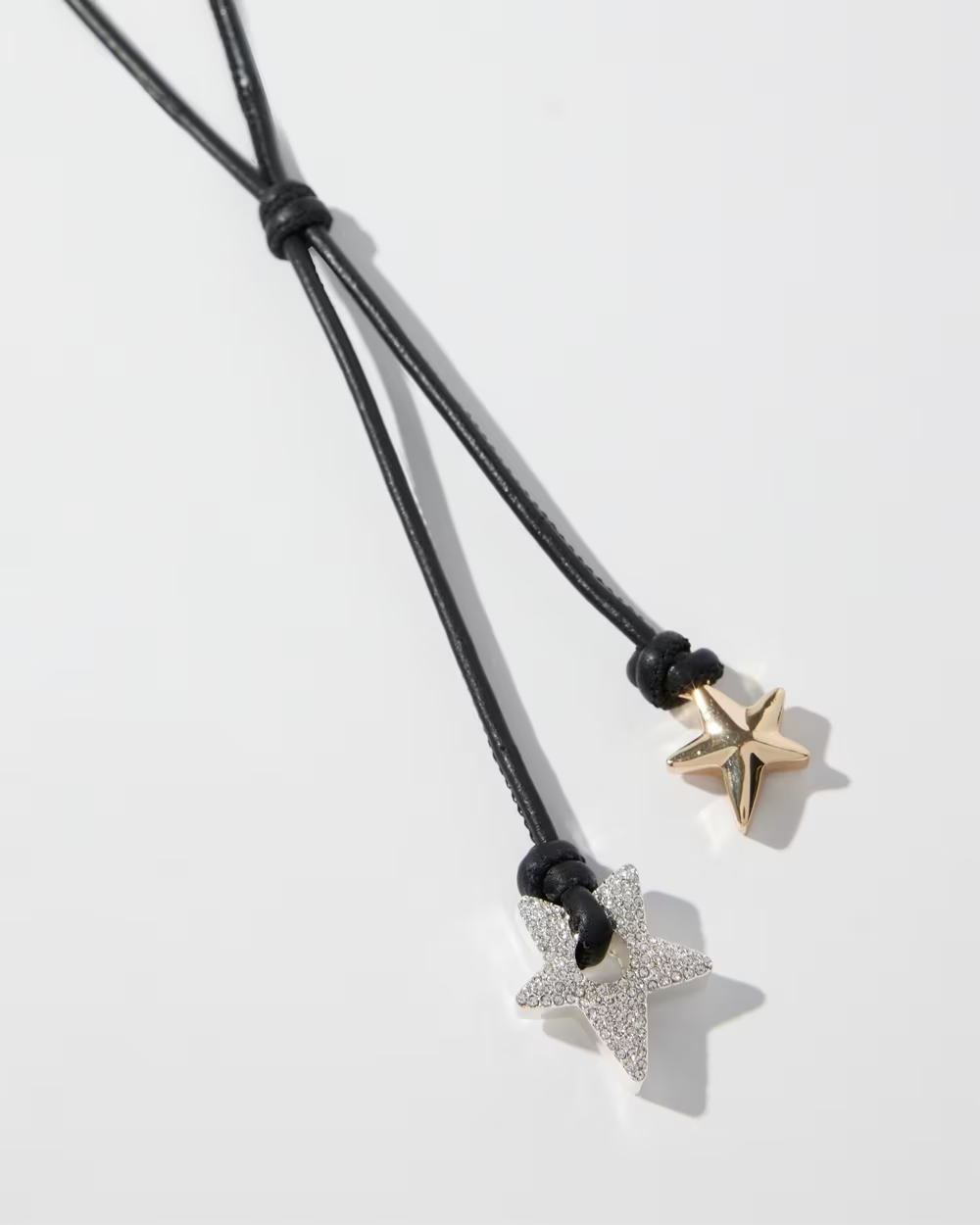 CHICO'S LEATHER STAR PENDANT NECKLACE
