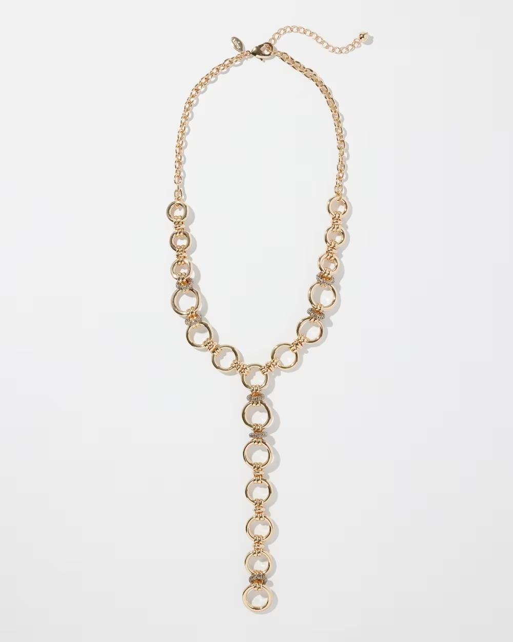CHICO'S GOLD TONE LINK Y-NECKLACE