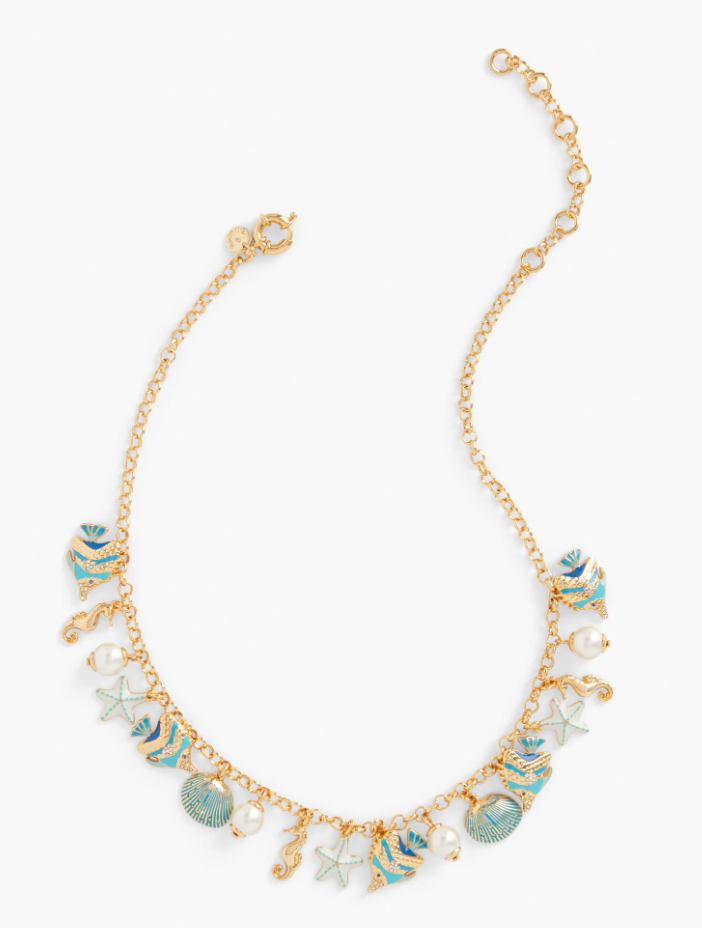 TALBOTS OCEAN CHARMS STATEMENT NECKLACE