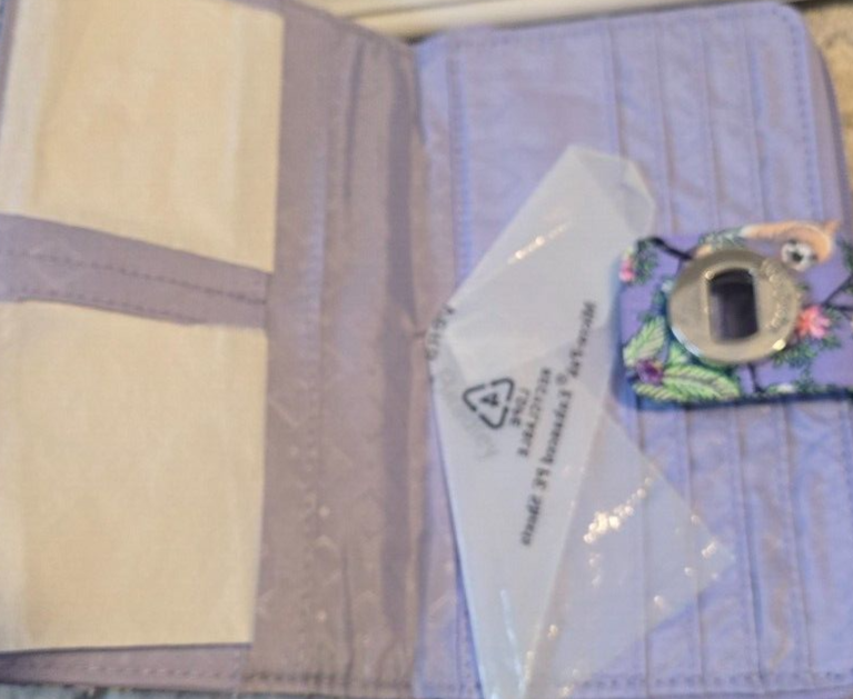 Vera Bradley RFID Turnlock Wallet, Hanging Around Purple