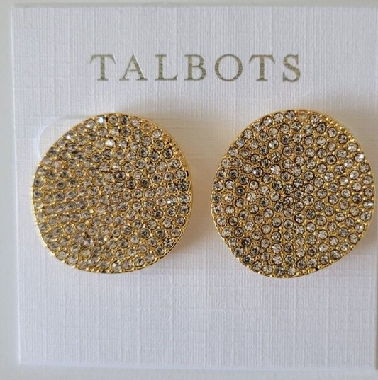 TALBOTS PAVÉ DISC STUD EARRINGS