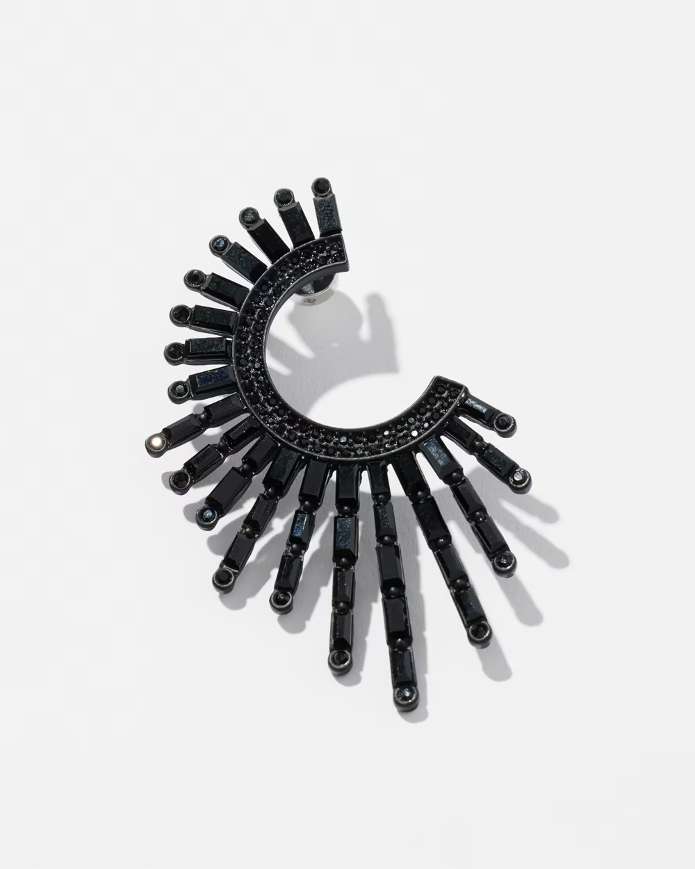 CHICO'S BLACK GLITZY HOOP EARRINGS