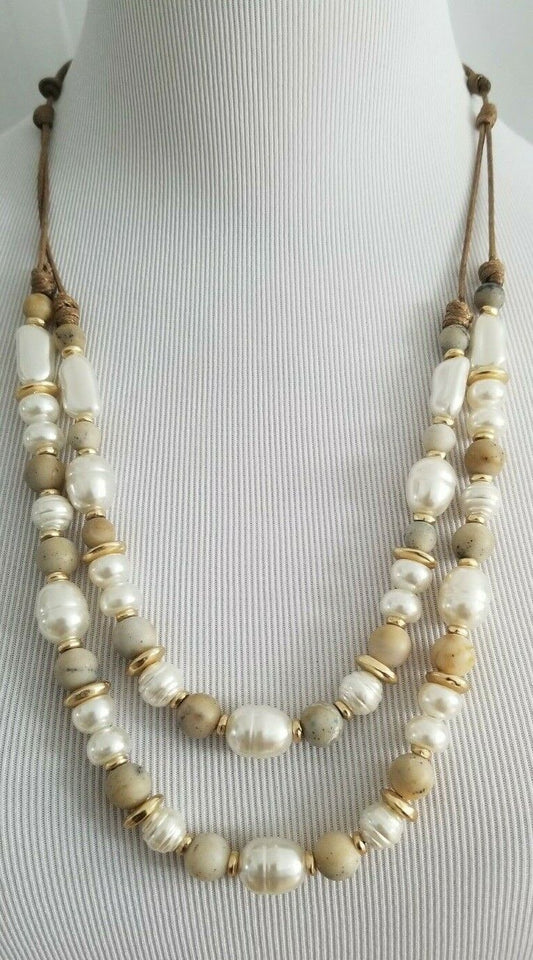 CHICO'S CONVERTIBLE FAUX-PEARL NECKLACE
