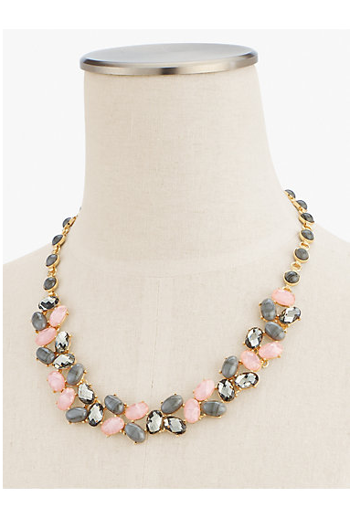 TALBOTS Pink & Neutral Statement Necklace