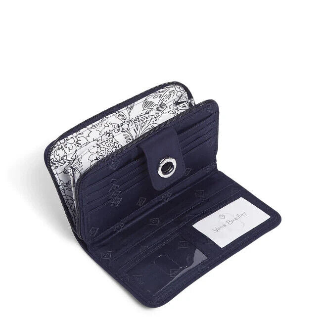 Vera Bradley RFID Turnlock Wallet, Classic Navy