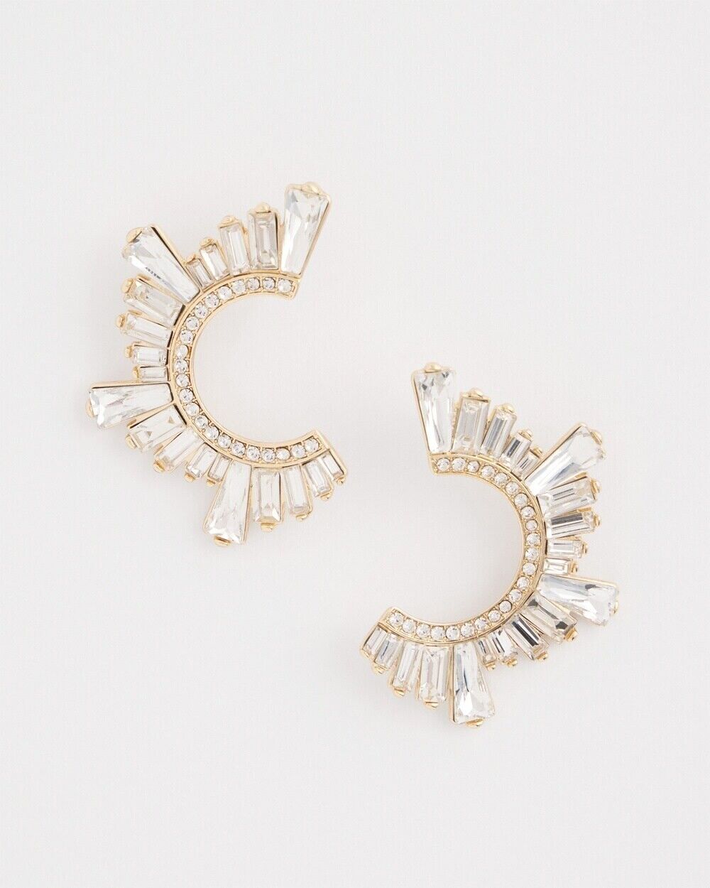CHICO'S NO DROOP FRONT TO BACK EMBELLISHED EARRINGS