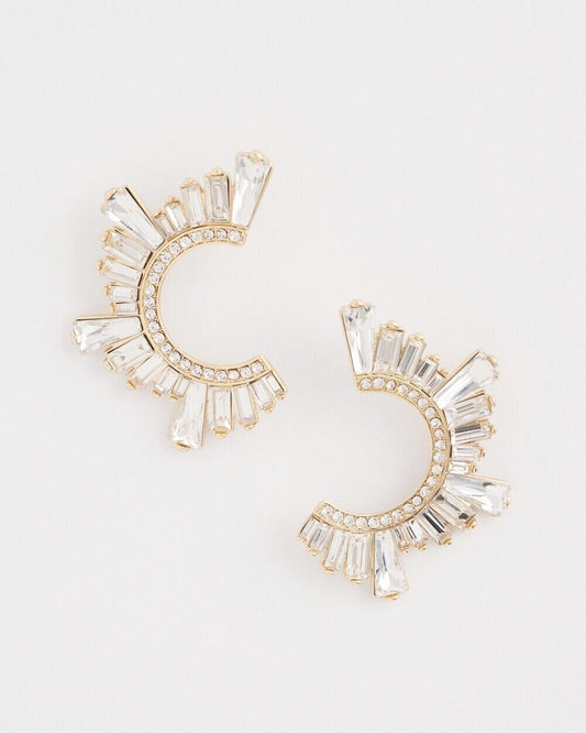 CHICO'S NO DROOP FRONT TO BACK EMBELLISHED EARRINGS
