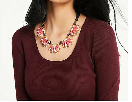 ANN TAYLOR Floral Statement Necklace