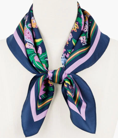 TALBOTS FLOURISHING VINES SILK SQUARE SCARF