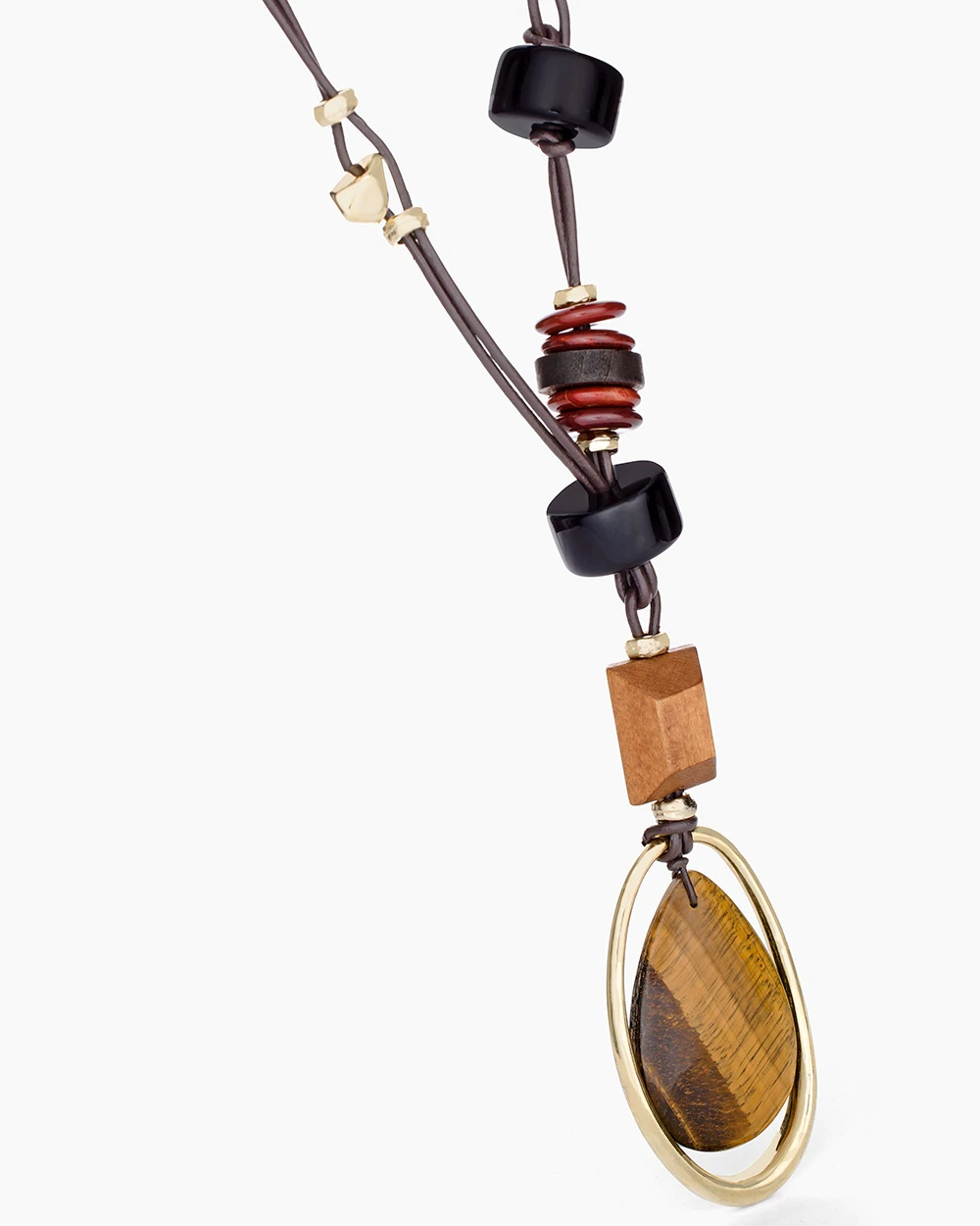 CHICO'S LONG NEUTRAL PENDANT NECKLACE