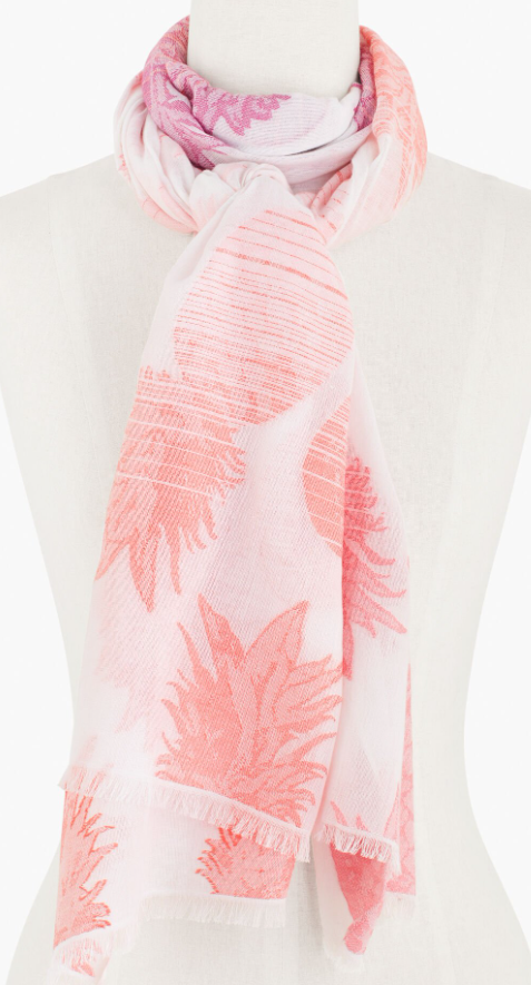 TALBOTS PINEAPPLE JACQUARD OBLONG SCARF