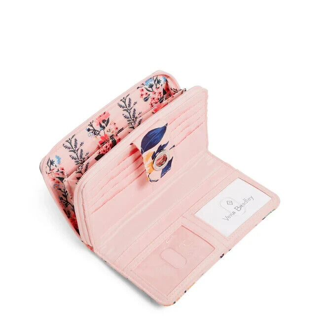 Vera Bradley RFID Cotton Turnlock Wallet, Paradise Coral