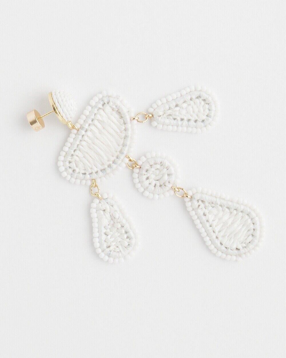 CHICO'S NO DROOP WHITE CROCHET EARRINGS