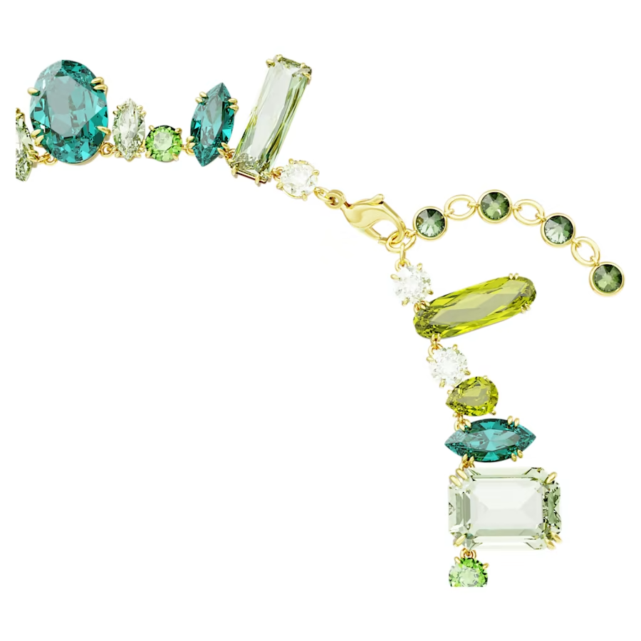 Swarovski Crystal Gema Necklace, Mixed Cuts, Green, Gold-Tone Plated 5657388