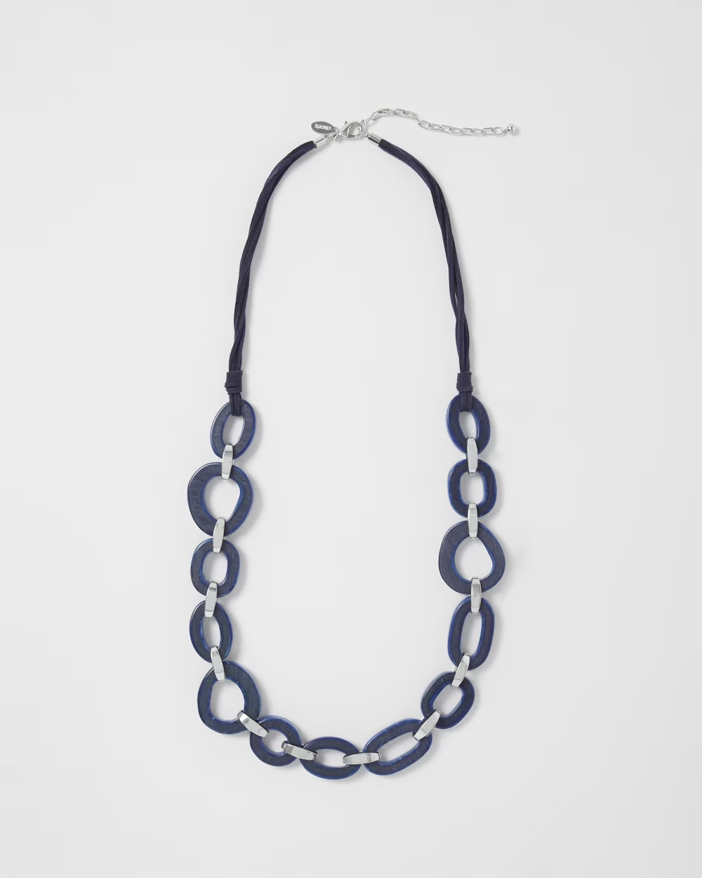 CHICO'S DENIM LINKS SINGLESTRAND NECKLACE