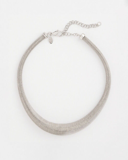 CHICO'S SILVER COIL STATEMENT NECKLACE
