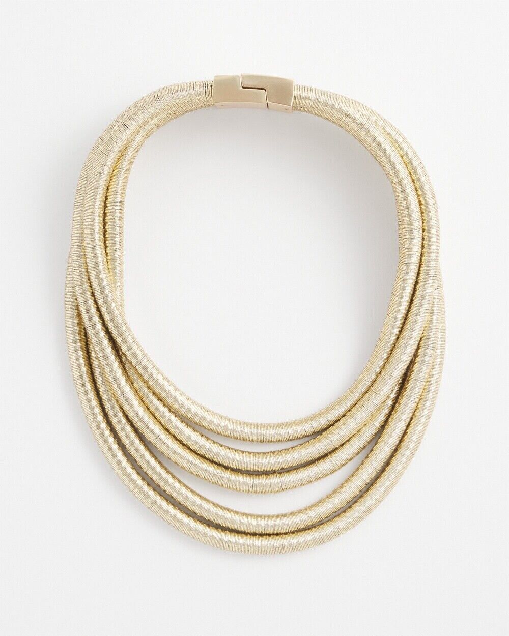 CHICO'S GOLD TONE COIL COLLAR NECKLACE