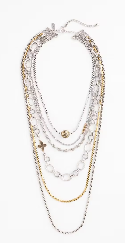 CHICO'S MIXED METAL CONVERTIBLE NECKLACE