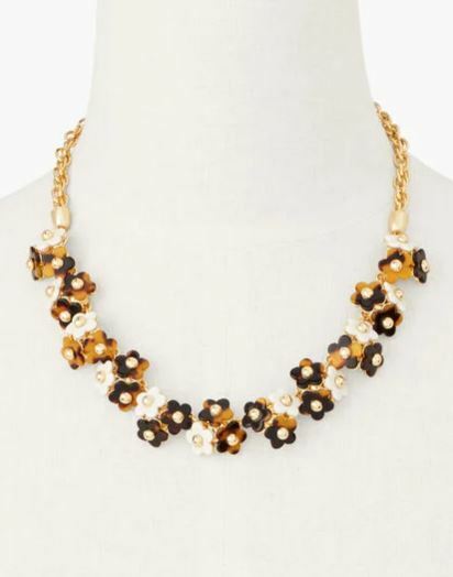 TALBOTS TORT BOUQUET STATEMENT NECKLACE