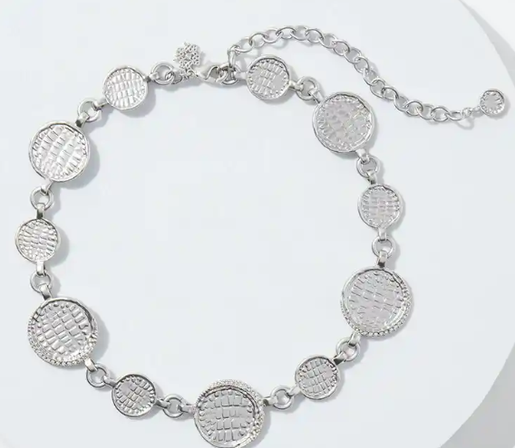 WHITE HOUSE BLACK MARKET BLACK SILVER CROC NECKLACE