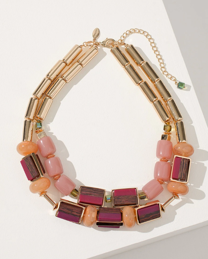 CHICO'S BEADED BIB NECKLACE