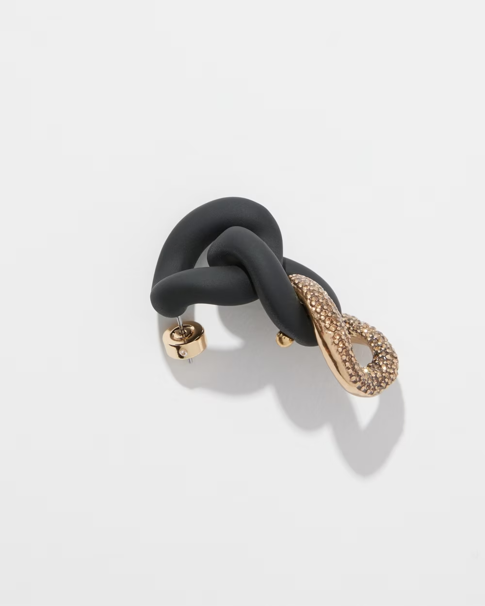 CHICO'S GOLD TONE PAVE LINK EARRINGS