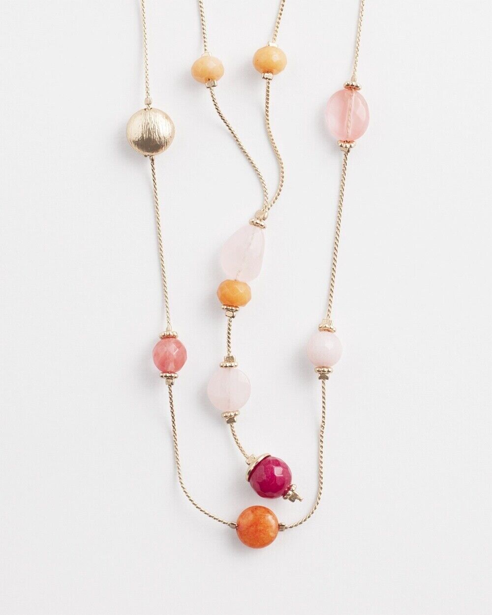 CHICO'S NATURAL STONE CONVERTIBLE  NECKLACE