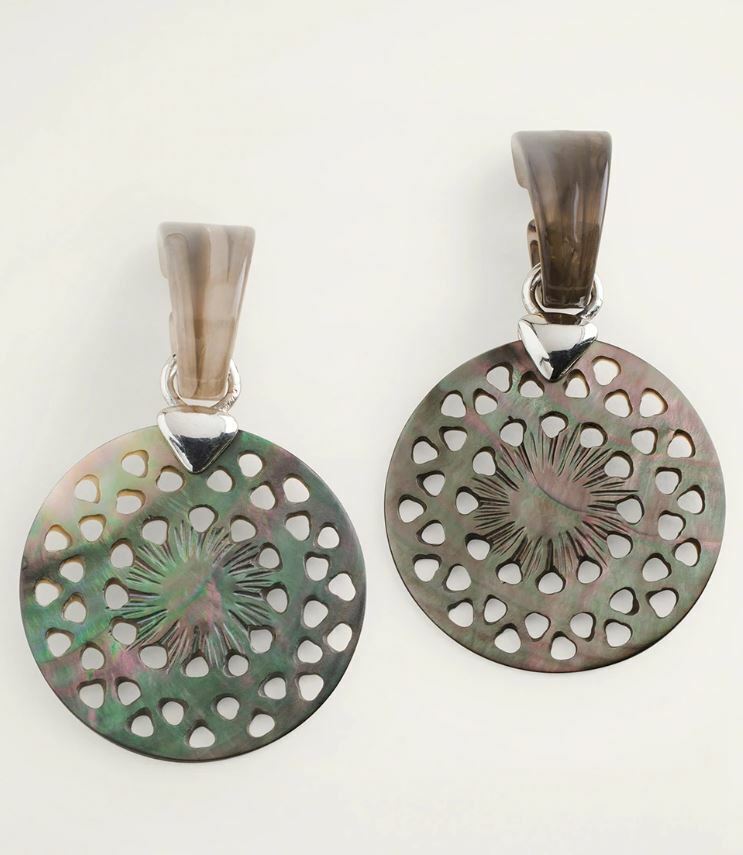 CHICO'S NEUTRAL SHELL DROP EARRINGS