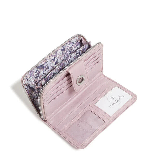 Vera Bradley Ultralight RFID Turnlock Wallet, Light Dusky Plum