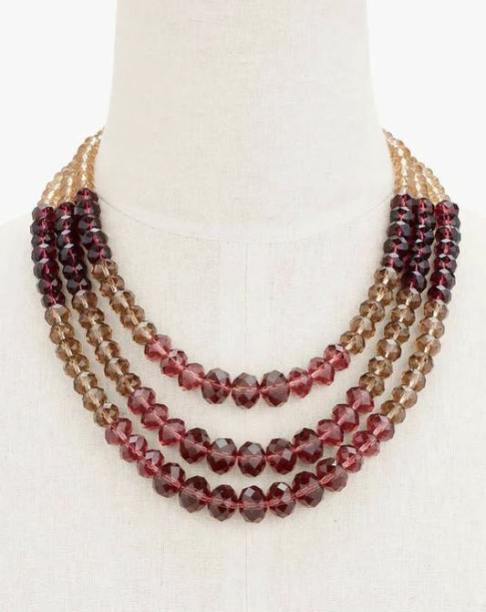 TALBOTS THREE STRAND BEADED NECKLACE