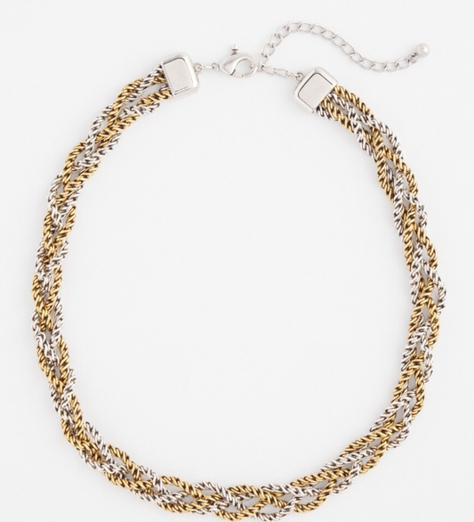 CHICO'S MIXED METAL TWIST NECKLACE