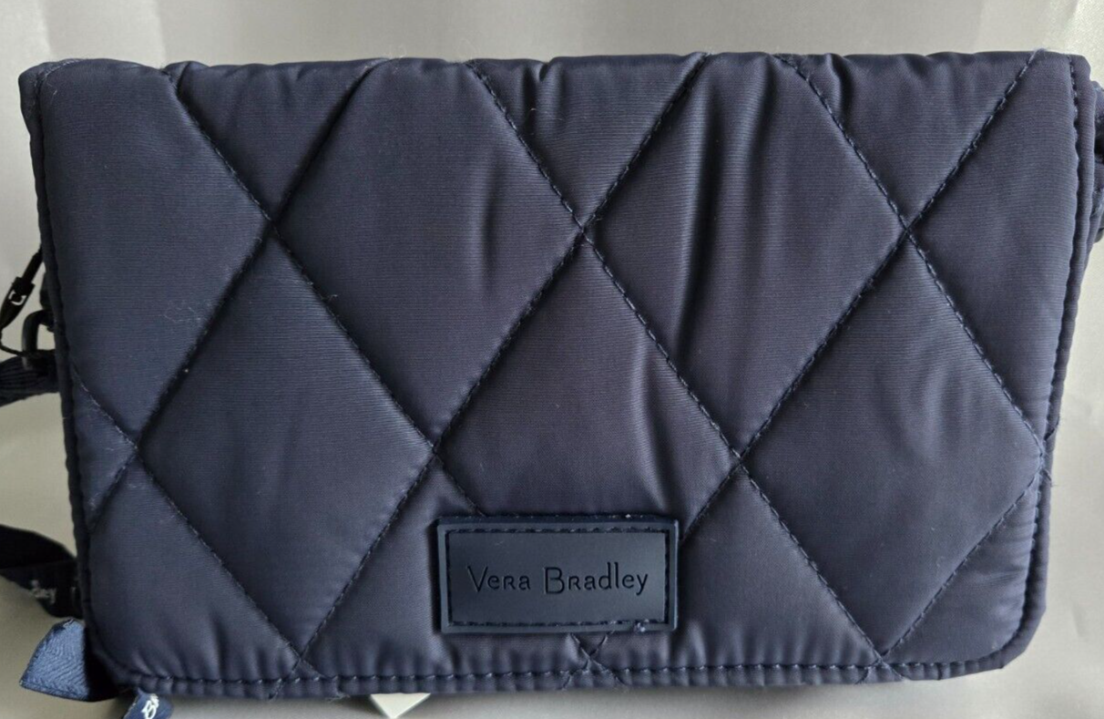 Vera Bradley Ultralight RFID Turnlock Wallet, Scroll Navy