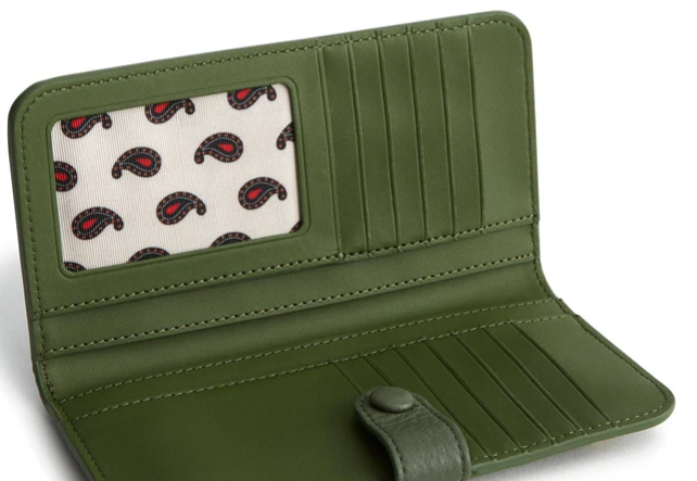 Vera Bradley Tab Wallet, Bronze Green in Leather