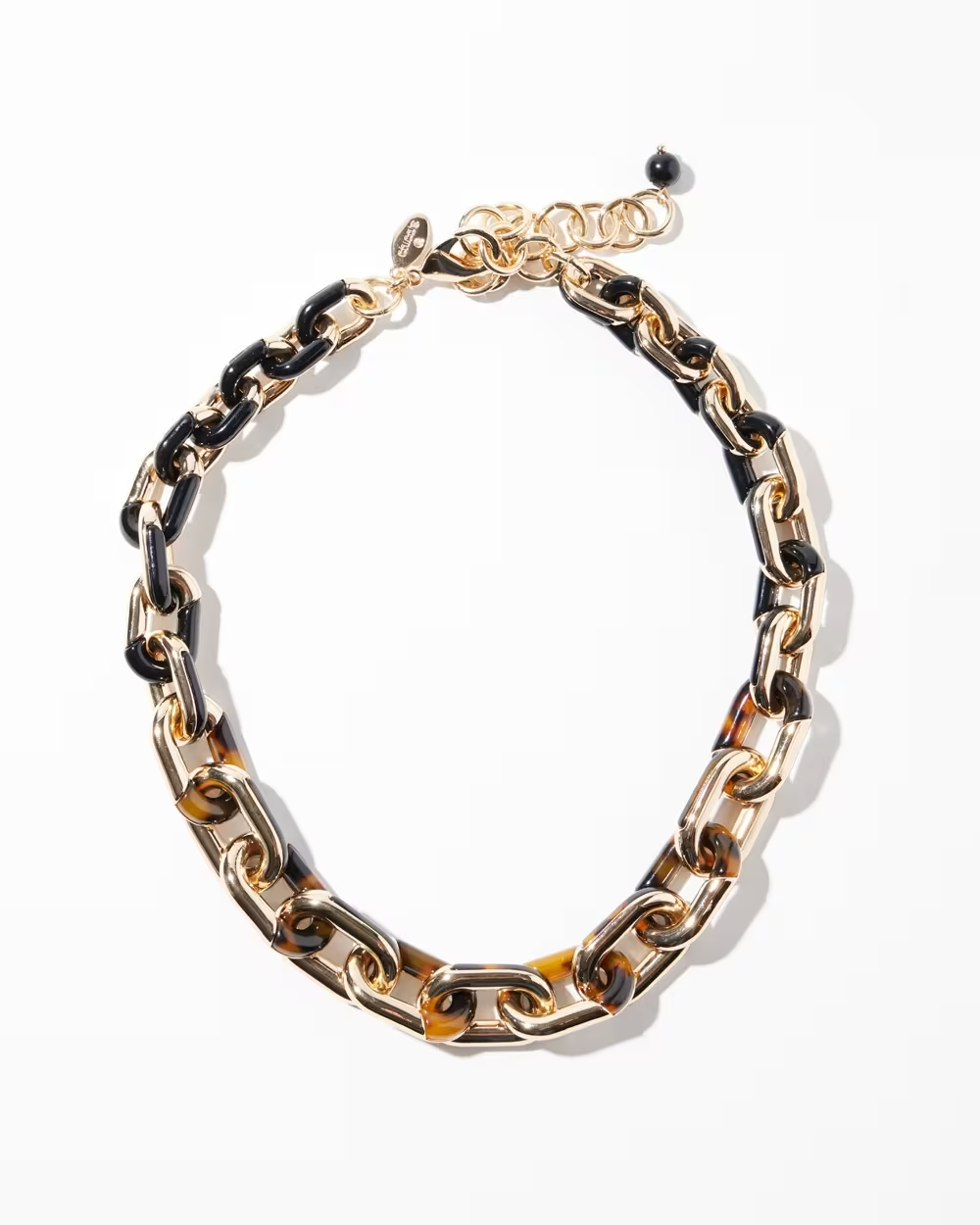 CHICO' S GOLD TONE & TORT BIB NECKLACE