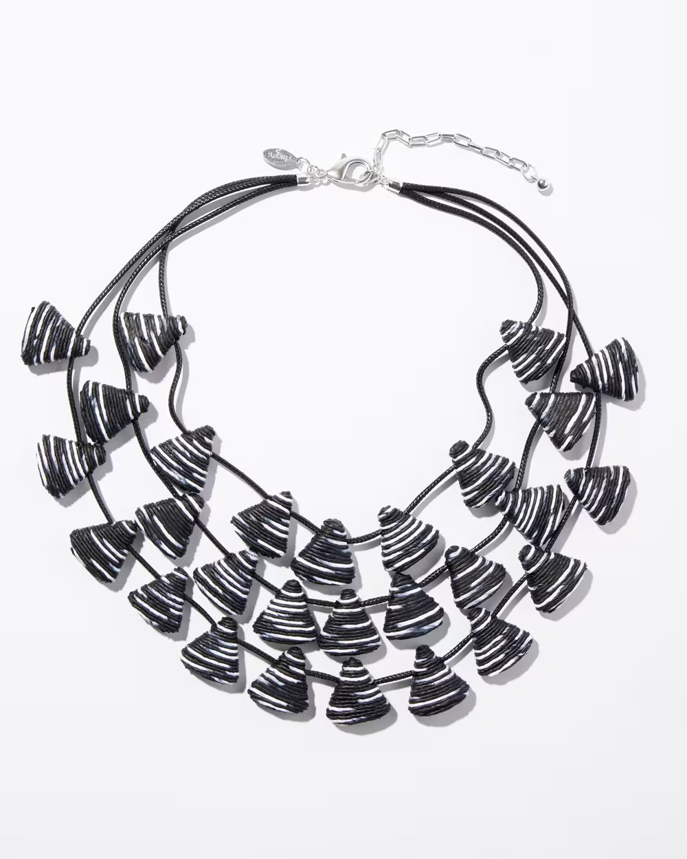 CHICO' S BLACK & WHITE MULTISTRAND NECKLACE