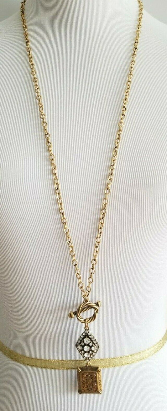CHICO'S TRIPLE-CHARM PENDANT NECKLACE